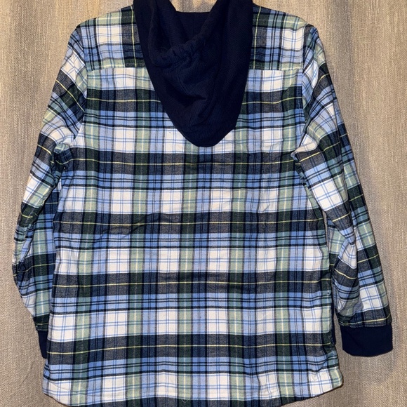 L.L. Bean | Women's Blue & Green plaid thermal hooded | Size M - Picture 2 of 8